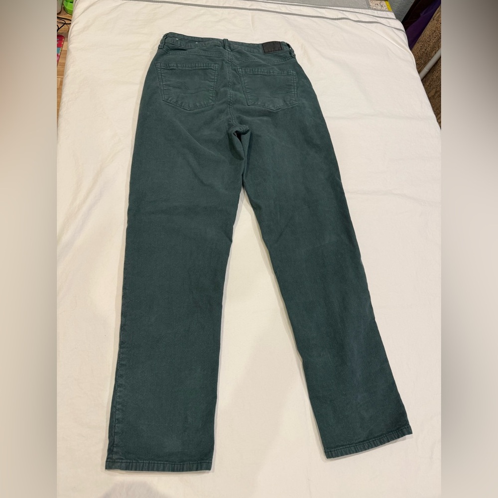 American Eagle Mom Straight Corduroy Pants Green Size 4 Stretch - Picture 8 of 11
